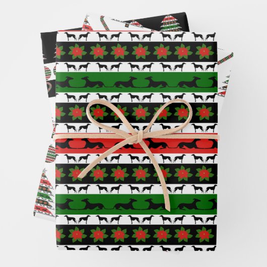 Greyhound Christmas Variation Geschenkpapier Set (Beispiel)