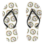 Greyhound Christmas Wreath Festive Pup Badesandalen (Fußbett)