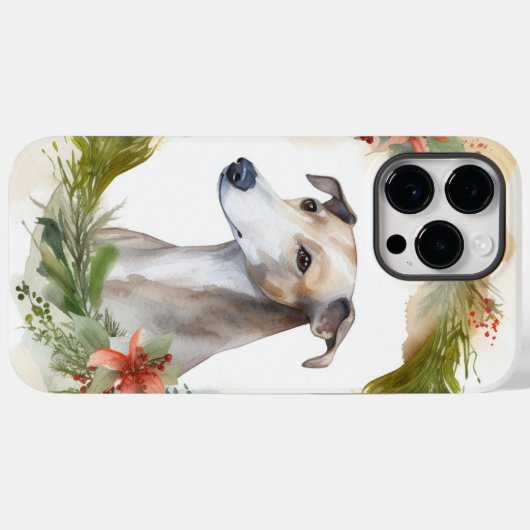 Greyhound Christmas Wreath Festive Pup Case-Mate iPhone Hülle (Rückseite (Horizontal))
