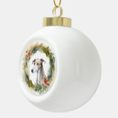 Greyhound Christmas Wreath Festive Pup Keramik Kugel-Ornament (Rechts)