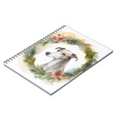 Greyhound Christmas Wreath Festive Pup Notizblock (Linke Seite)