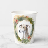 Greyhound Christmas Wreath Festive Pup Pappbecher (Rückseite)