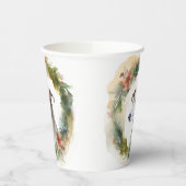 Greyhound Christmas Wreath Festive Pup Pappbecher (Links)