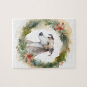 Greyhound Christmas Wreath Festive Pup Puzzle (Horizontal)