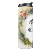 Greyhound Christmas Wreath Festive Pup Thermosbecher (Nach links gedreht)