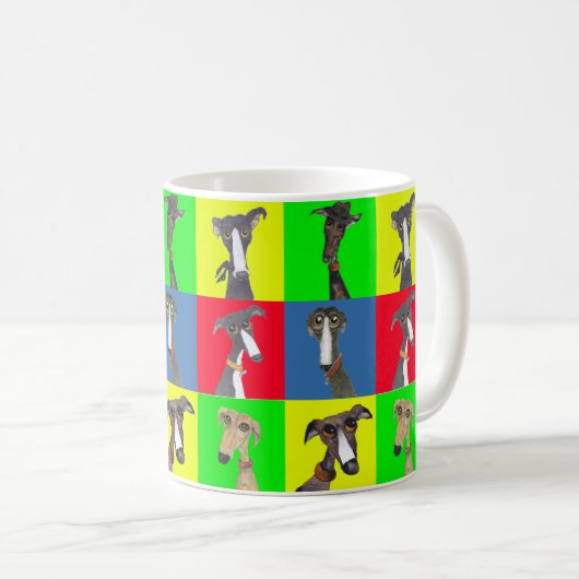 GREYHOUND COLLAGE KAFFEETASSE (VorderseiteRechts)