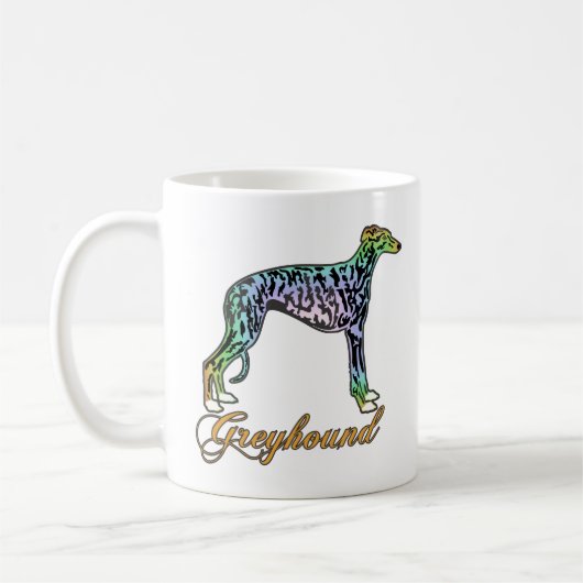 Greyhound Colorful Brindle Tasse (Links)