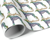 Greyhound Colorful Brindle Wrapping Paper Geschenkpapier (Rolleneckpunkt)
