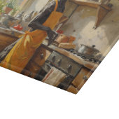 Greyhound Cooking in Kitchen Schneidebrett (Ecke)