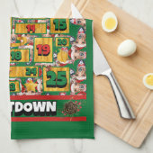 Greyhound Countdown Weihnachtsadvent Dog Geschirrtuch (Viertel Falte)