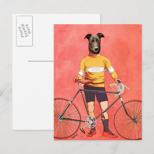 Greyhound Cyclin 2 Postkarte (Vorne/Hinten)