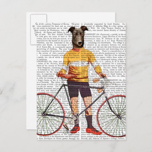 Greyhound Cyclist Postkarte (Vorne/Hinten)