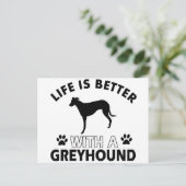Greyhound Designs Postkarte (Stehend Vorderseite)