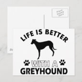 Greyhound Designs Postkarte (Vorne/Hinten)