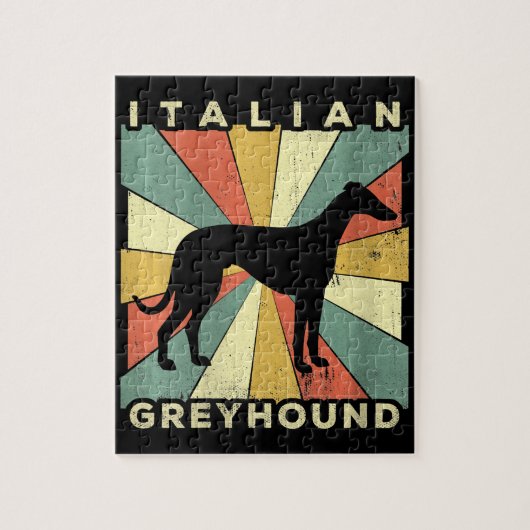 Greyhound Dog 70er Gift Puzzle (Vertikal)
