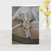 Greyhound Dog Art Grußkarte Karte (Gelbe Blume)
