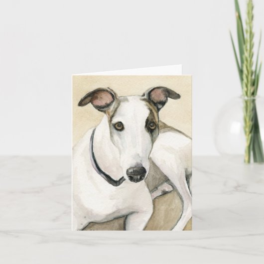 Greyhound Dog Art Notecard Karte (Vorderseite)