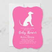 Greyhound Dog Baby Shower Girl Pink Einladung (Vorderseite)