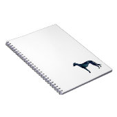 Greyhound Dog Black Watercolor Silhouette Notizblock (Rechte Seite)