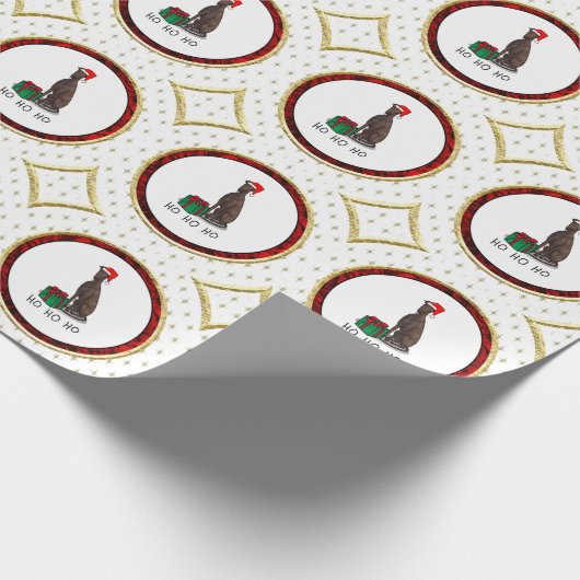 Greyhound Dog (Blinde) Niedlich Geschenkpapier (Ecke)