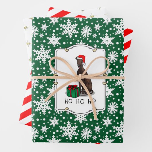 Greyhound Dog (Blinde) Niedlich Geschenkpapier Set (Beispiel)