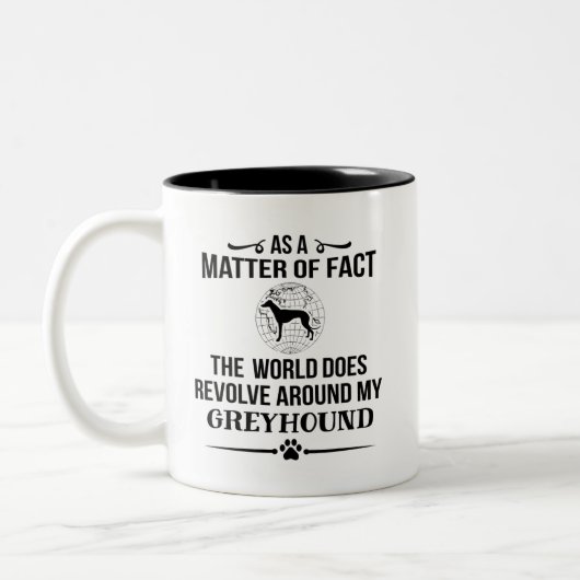 Greyhound Dog Breed Lover Zweifarbige Tasse (Links)
