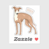Greyhound dog cartoon illustration aufkleber (Blatt)