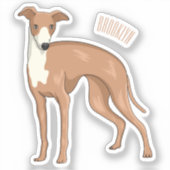 Greyhound dog cartoon illustration aufkleber (Vorderseite)