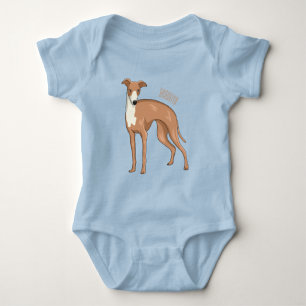 Greyhound dog cartoon illustration baby strampler