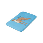 Greyhound dog cartoon illustration badematte (Schrägansicht)
