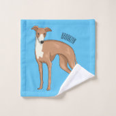 Greyhound dog cartoon illustration badhandtuch set (Waschlappen)