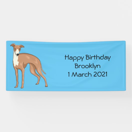 Greyhound dog cartoon illustration banner (Horizontal)
