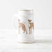 Greyhound dog cartoon illustration bierglas (Vorderseite Links)
