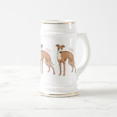 Greyhound dog cartoon illustration bierglas (VorderseiteRechts)