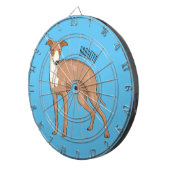 Greyhound dog cartoon illustration dartscheibe (Vorderseite rechts)