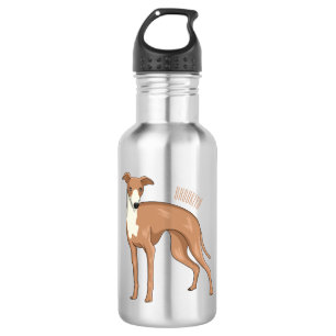 Greyhound dog cartoon illustration edelstahlflasche