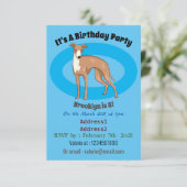 Greyhound dog cartoon illustration einladung (Stehend Vorderseite)
