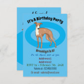 Greyhound dog cartoon illustration einladung (Vorne/Hinten)