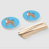 Greyhound dog cartoon illustration fächer (Non-assembled)