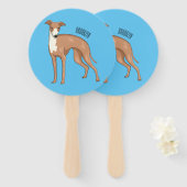 Greyhound dog cartoon illustration fächer (Vorne und Hinten)