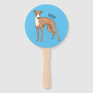 Greyhound dog cartoon illustration fächer