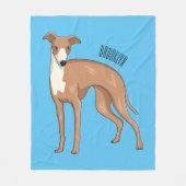 Greyhound dog cartoon illustration fleecedecke (Vorderseite)