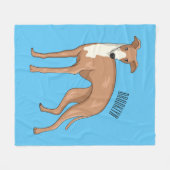 Greyhound dog cartoon illustration fleecedecke (Vorderseite (Horizontal))