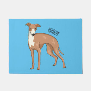Greyhound dog cartoon illustration fußmatte
