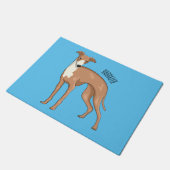 Greyhound dog cartoon illustration fußmatte (Schrägansicht)