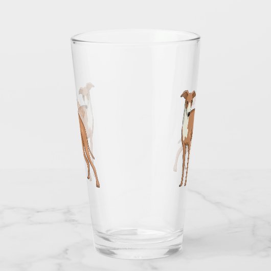 Greyhound dog cartoon illustration glas (Rechts)