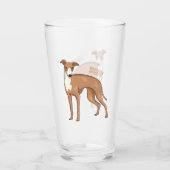Greyhound dog cartoon illustration glas (Vorderseite)