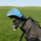 Greyhound dog cartoon illustration golf headcover (In SItu)