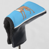 Greyhound dog cartoon illustration golf headcover (3/4 Vorderseite)
