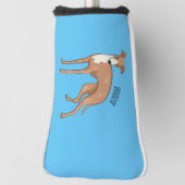 Greyhound dog cartoon illustration golf headcover (Rotieren 90)
